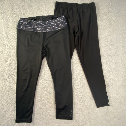 Woman’s Legging Bundle Size Medium Set Of Two Black Pre-owned - Picture 2 of 11