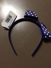 Lot Of 11 Remington Girls Navy Blue Headbands With Polka Dot Bow Headbands
