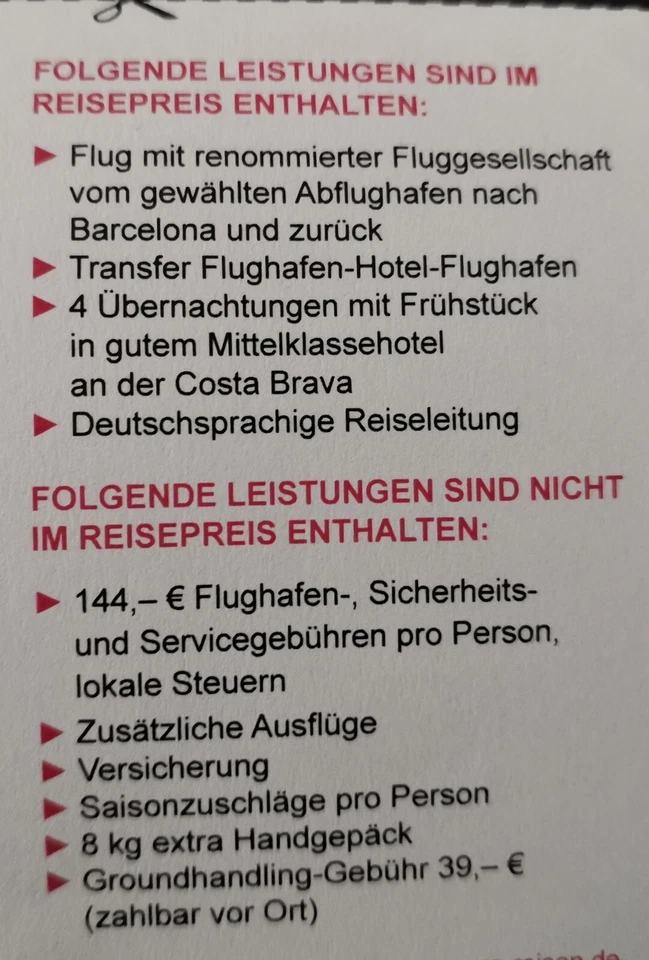 Flugticket nach Costa Brava/Barceloner Für 2 Personen - Bild 2 von 2