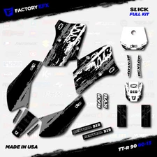 Gray & White Slick Racing Graphics Kit fits 00-08 YAMAHA TTR90 TTR 90 decal