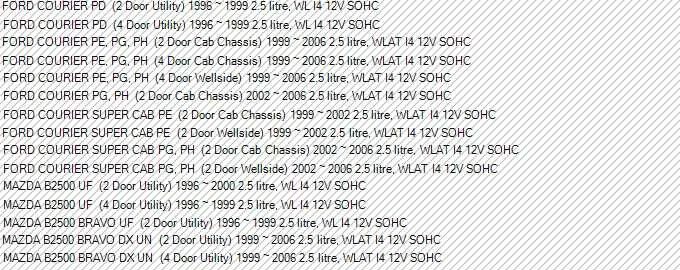 KIT JUNTA CULATA VRS para FORD COURIER PD PE PG MAZDA B2500 BRAVO 2.5L VRS268 Foto 2 de 2