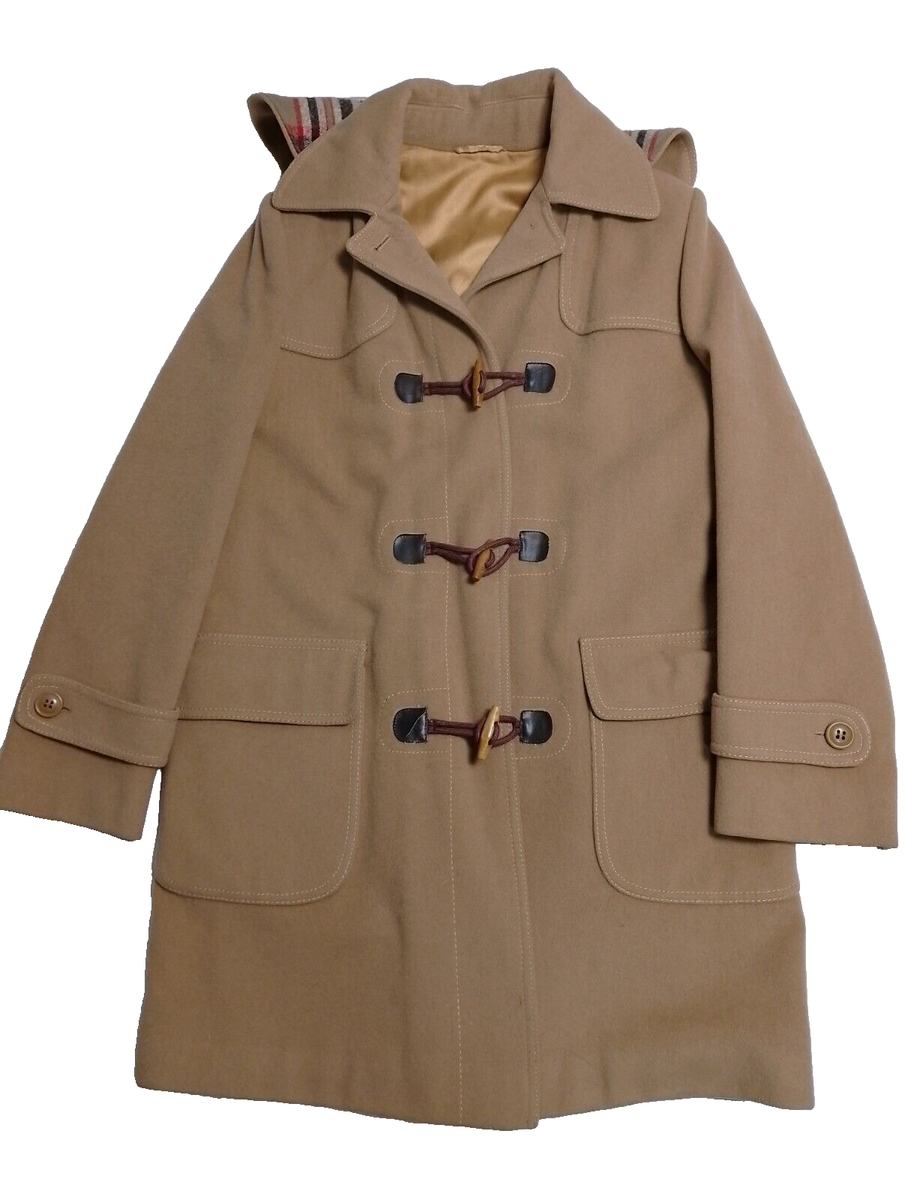 ジャケット・アウター Camphor Wood [wool shaggy duffle coat] vintage utex tan duffle coat wood buttons pure virgin wool