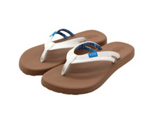 Flojos Women's Maddy Flip Flops Sandals w Memory Foam White Size 7 NEW
