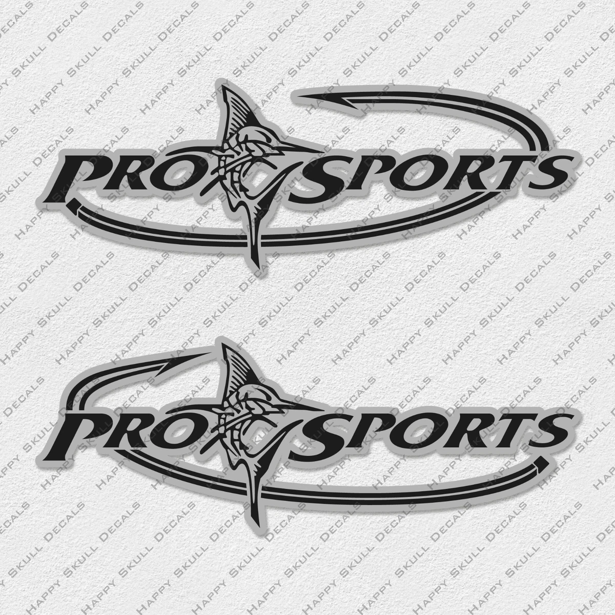 PRO SPORTS LOGO SILVERBLACK DECALS STICKERS Set of 2 32 LONG | eBay