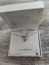 DISNEY Necklace Minnie Mouse Heart Pendants 14 Gold Flash Plated 16" NIB