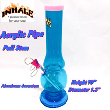 INHALE®️1.5X10" MUSHROOM ACRYLIC Hookah WATER PIPE PULL STEM MADE IN THE USA