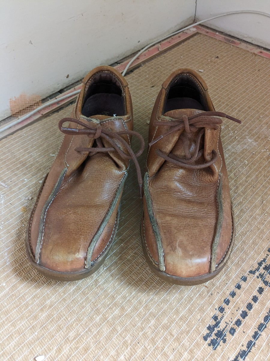 Mens KICKERS 90s retro TAN BROWN LEATHER lace up SHOE BOOTS 7 41