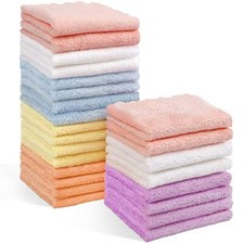 Baby Washcloths 24-Pack 7''x9'' , Microfiber Coral Fleece Baby Towels, Super