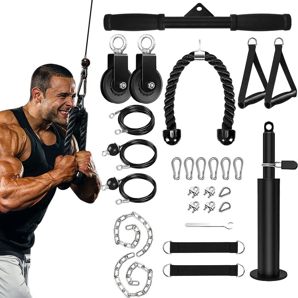 Cable Weight Pulley System for Gym Upgraded Cable Pulley Attachments for Gym Bi