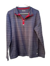 Fila Sports Men  s Sweater Blue Zip Classic Activewear Size M