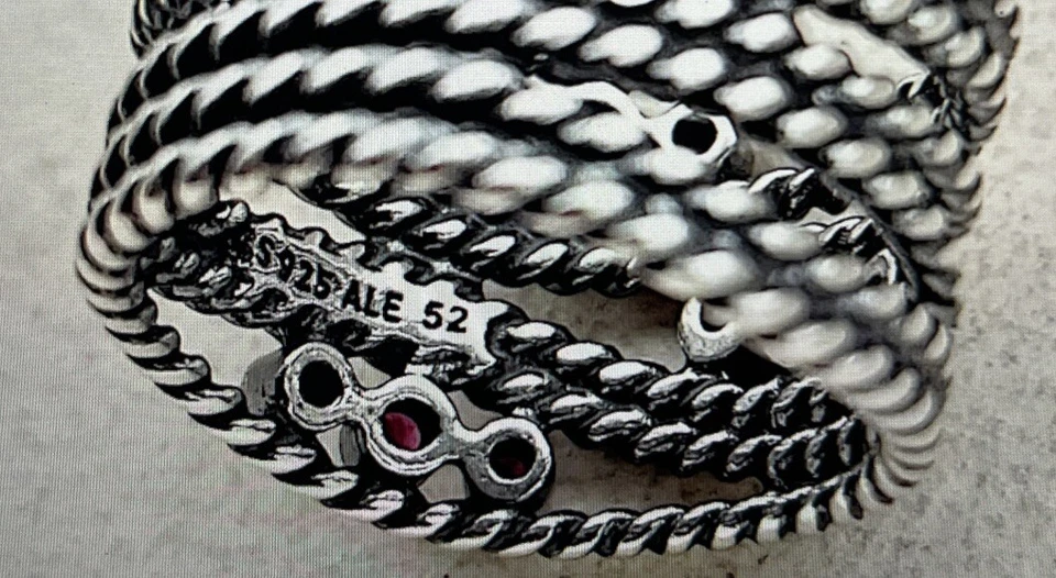 Pandora Sterling Silver Hidden Romance Ring with Rhodolite #190863RHL Size 7 - Image 2 of 3