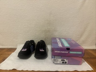 NEW IN BOX SKECHERS WOMENS SHOES BLACK MEMORY FOAM SLIP-ON TRAINER SUMMITS SZ 7