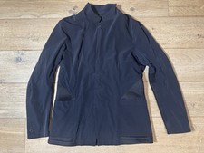 Helmut Lang Black Mesh Panel Jacket Womens Size 42 Button Front Lightweight Coat