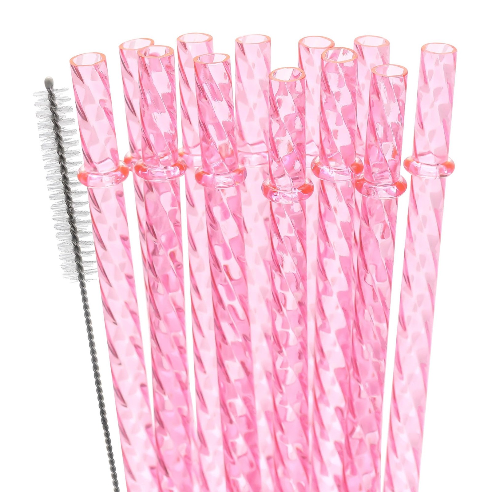 12 Inch Reusable Clear Plastic Swirl Drinking Straws for 30 oz & 40 oz ...