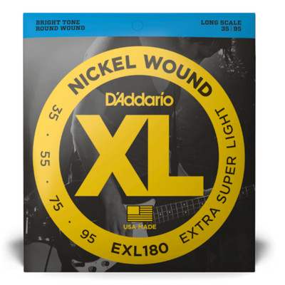 D'Addario EXL180 Bassgitarrensaiten, extra superleicht, 35-95, lange Mensur