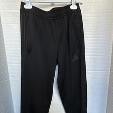 adidas Boys Track Pants Black 11-12Y/152 Polyester Elastic Waist Pockets