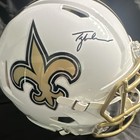 Tyler Shough New Orleans Saints White Authentic Helmet Autographed Fanatics COA — photo 1