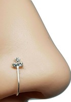 Clip On Nasenstecker 3 Cz Triquetra 925 Sterling Silber Nicht Durchbohrt Schm...
