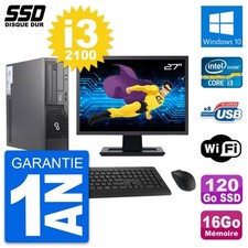 PC Fujitsu E500 E85+ DT Ecran 27" i3-2100 RAM 16Go SSD 120Go Windows 10 Wifi