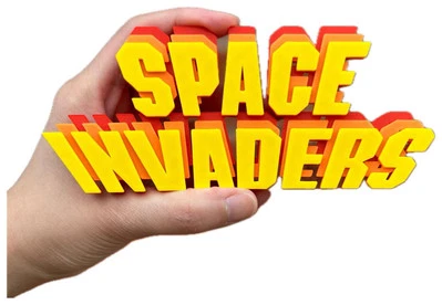 Decorative Space Invaders logo Sign Display two sizes small 16cm Large 25cm
