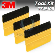3M Gold Squeegee Rubber Applicator Tools Felt Edge Decal Tips x3 Vinyl Wrap Kit