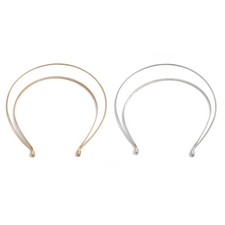Women Metal Headbands Gold Silver Colors Hairband for Head Bands Double Layered