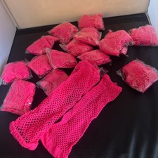 NEON FISHNET GLOVES 1980s 80s RAVE FINGERLESS GLOVES HEN PARTY FANCY DRESS