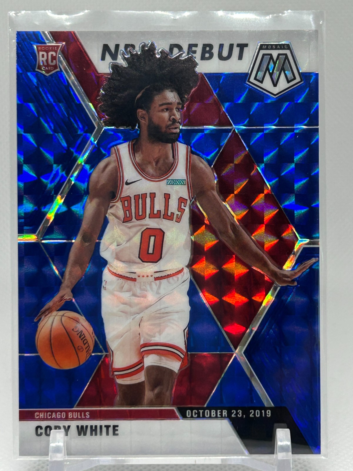 2019-20 Panini Mosaic #264 Coby White Rookie Blue Prizm /99 SP