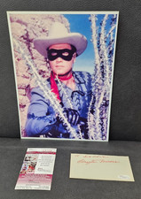 STILL THE LONE RANGER CLAYTON MOORE COLOR #3 W/ SIGNED INDEX CARD -JSA CERTIFIED