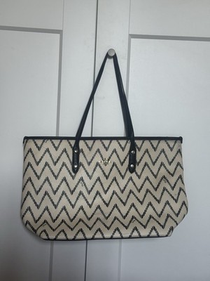 Coach Zip Top Tote in Rope Chevron Print