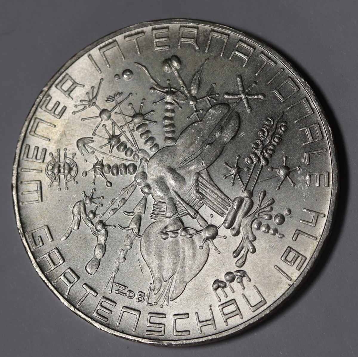 1974 Austria 50 Schilling, Garden Exhibition- Silver Coin KM#?2919 Unc