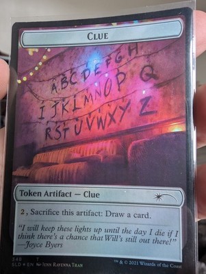 MTG Magic The Gathering Secret Lair Stranger Things Clue FOIL in Plastik Geldbörse