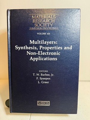 Multilayers Synthesis Non-Electronic App Materials Research Society MRS 103 Book