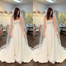 Elegant Wedding Dresses White Spaghetti Straps Sleeveless A Line Bridal Gowns