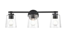 ML Lighting 3 Light Bath Vanity-8 Inches Tall and 24.5 Inches Wide-Matte Blac...