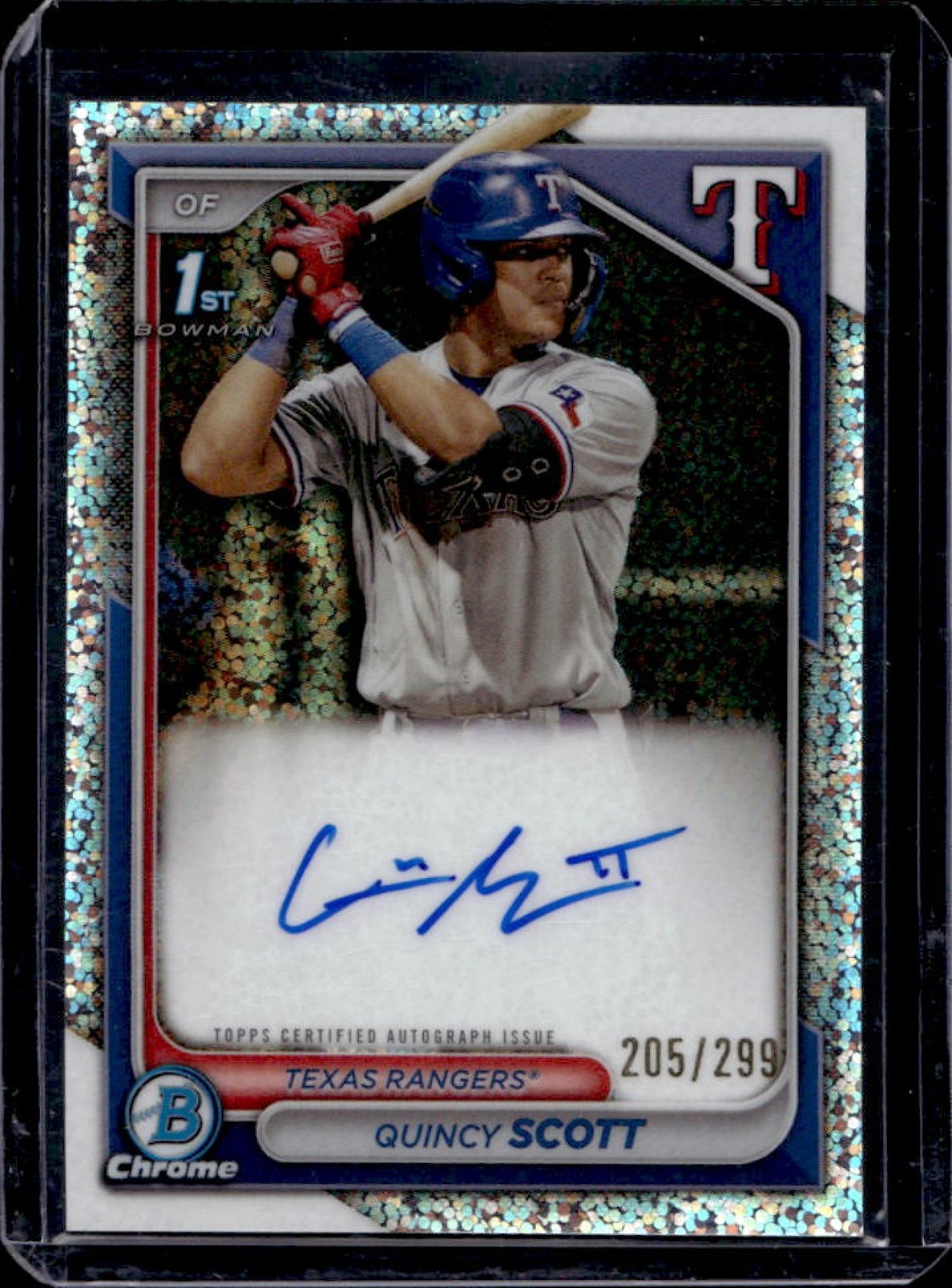 2024 Bowman Chrome Quincy Scott Auto Speckle Refractor 1st #205/299