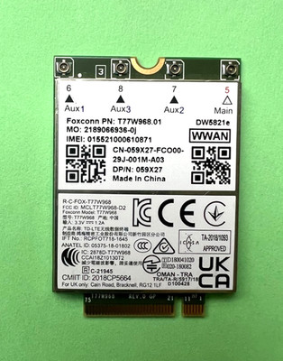 Dell WWAN DW5821e T77W968.01 LTE 4G 1Gbps 059X27 Dell Latitude  5420 ,5424