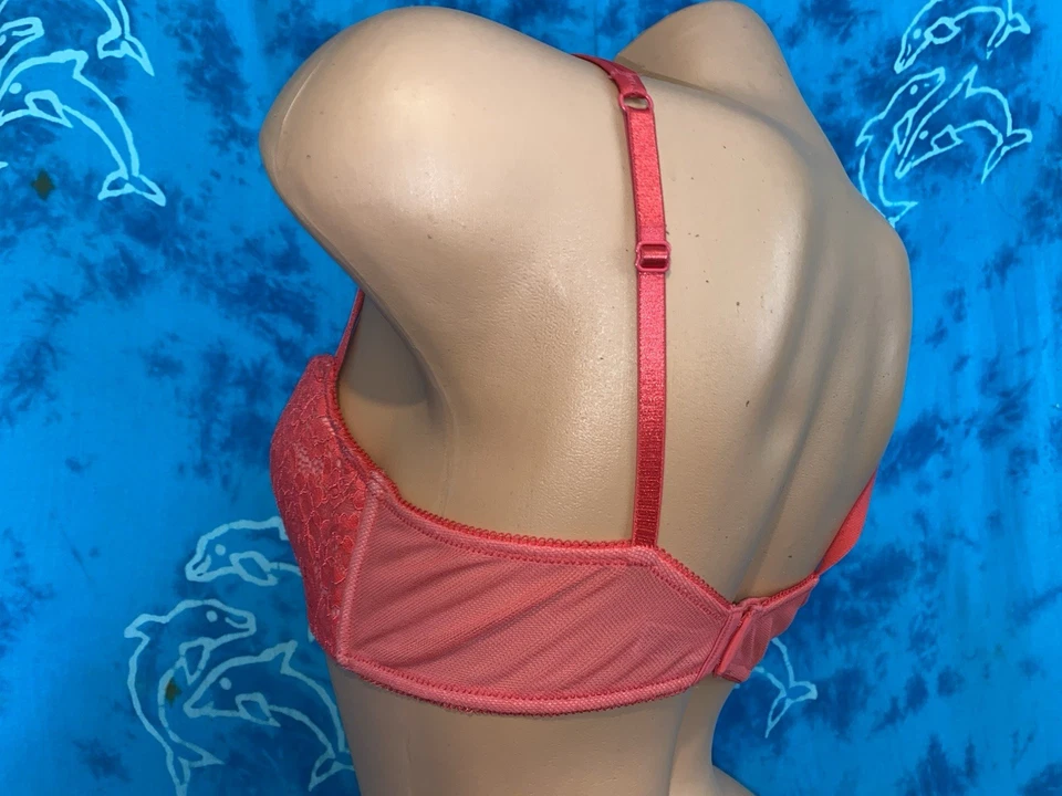 Бюстгальтер балконетный B. Tempt'd By Wacoal 953144 Ciao Bella яркий коралловый кружевной 36C - Изображение 4 из 4