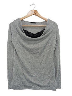 ZERO Feinstrickpullover Damen Pullover Gr. DE 34 hellgrau Casual-Look