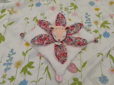 Doudou et Compagnie Paris Couleurs Fawn Deer Pink Petal Baby Lovey Toy NWT