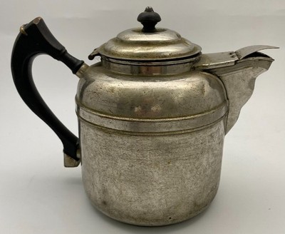 Vintage Art Deco Aluminum Coffee Tea Pot Copper Base - Decorative Only