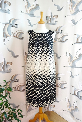 PENNYBLACK for MAX MARA Black & ivory patterned pencil shift dress size 12