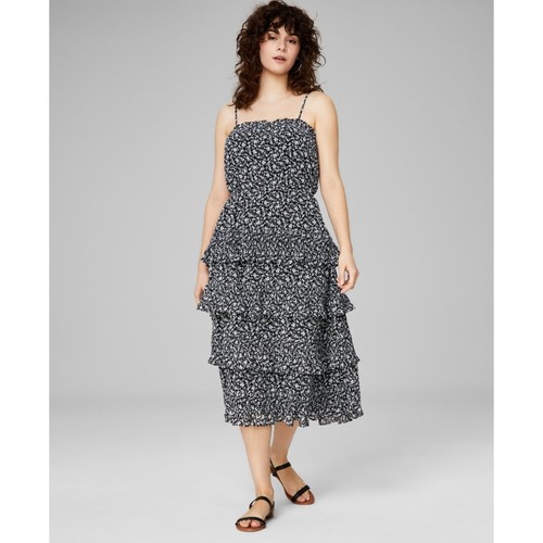 Vestido midi sin mangas en capas talla grande And Now This para mujer - negro, talla - XXXS - Imagen 2 de 6