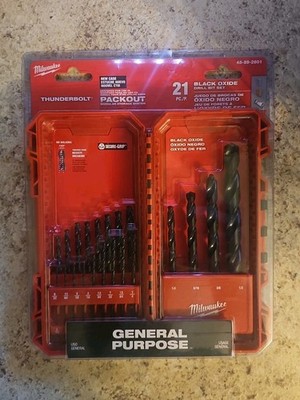 Milwaukee THUNDERBOLT® Black Oxide 21-Piece Drill Bit Set (48-89