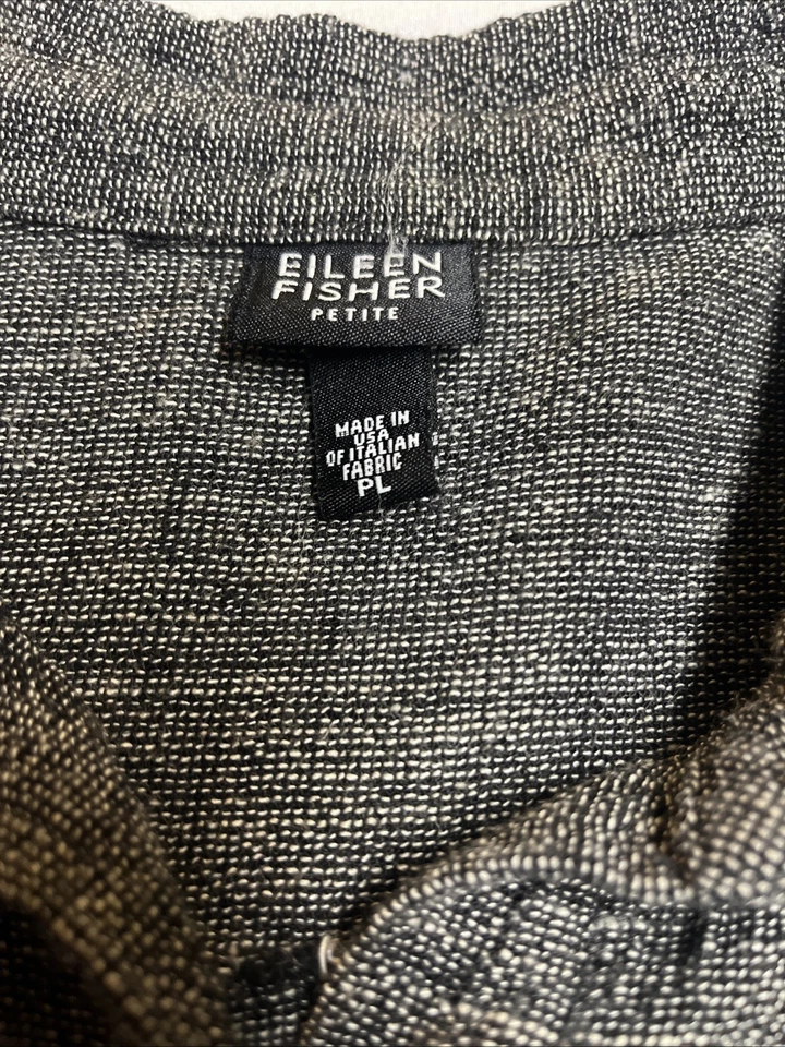 Eileen Fisher Womens Petite Large Tweed Linen Blend Long Sleeve Blouse - Image 2 of 4