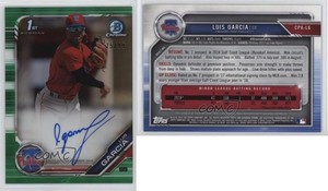 2019 Bowman Chrome Prospects Auto Green Refractor /99 Luis Garcia #CPA-LG Auto