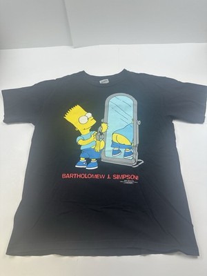 Vintage Bart Simpsons T-Shirt Stanley Desantis Black 1997 Men's XL