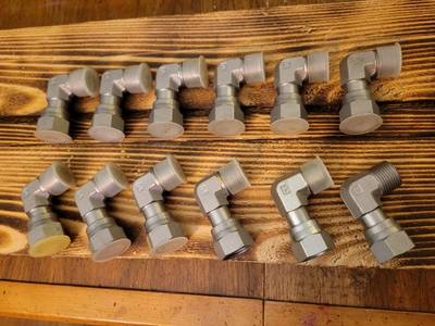 #ad Parker Hydraulic Fittings90° Elbow Swivel FittingsHigh PressureSet of 12 $79.99