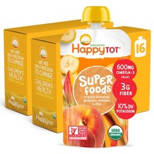 HAPPYTOT Organics Stage 4 Baby Food Pouches, Gluten Free, Vegan Snack, SuperF...