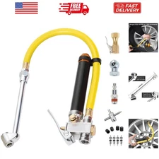 Heavy Duty Tire Inflator with Pressure Gauge 120PSI with Dual Head Air Chuck ...